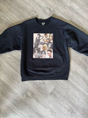 Y2K Johnny Depp - Fruit of the Loom Black Crewneck Sweatshirt